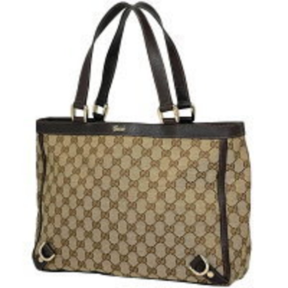 Gucci GG Abbey Tote Bag Brown Canvas - Picture 1 of 6